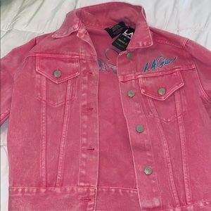 L.A. Gear x Forever 21 pink jean jacket